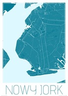 New York Mapa Nowy Jork Plakat na ścianę 50x70 cm