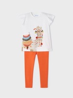 MAYORAL Komplet t-shirt i legginsy Pomarańczowy
