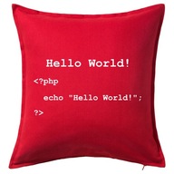 HELLO WORLD! PHP CODE poduszka 50x50 prezent