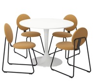 IKEA DOCKSTA/MANHULT Stôl a 4 medové stoličky hnedá