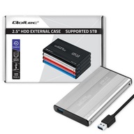 Aluminiowa Obudowa kieszeń do dysków HDD SSD 2.5" SATA3 USB 3.0 Srebrna