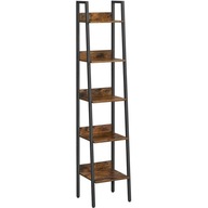 Regál skriňa rebríková polica 5 úrovní úzky bronz rustikálny vintage VAS