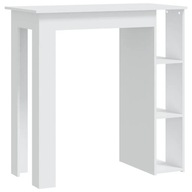 Stolik barowy z półkami, biały, 102x50x103,5 cm