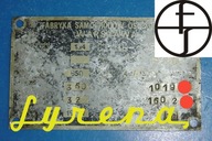 Syrena 104 tabliczka znamionowa ORYGINAŁ 1971 rok