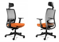 Krzesło Biurowe ANGGUN Pomarańczowe Obrotowe Siatka Ergonomiczne Tkanina