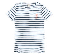 COOL CLUB Bluzka dziewczęca krótki rękaw t-shirt biało niebieska r. 140