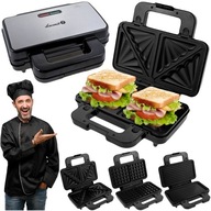 OPIEKACZ DO KANAPEK TOSTÓW TOSTER GOFROWNICA GRILL SANDWICH 3W1 XL 1000W