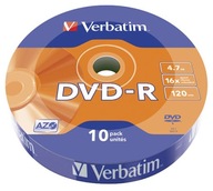 Płyty DVD-R Verbatim 4,7GB 16x 10 szt dysków 43729