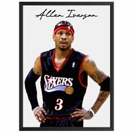 Allen Iverson Sixers Plakat Obraz z koszykarzem ramce Prezent NBA