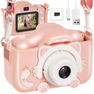 Aparat dla Dzieci Cyfrowy Kamera + Karta 32gb Fotograficzny Full HD Kotek