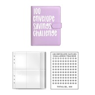 100 Envelope Challenge Binder Rozpočtový Binder Kniha Kreatívne úspory Violet