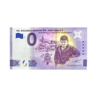 Banknot 0 EURO - 2020 - 100. rocznica ur. Św. Jana Pawła II Wadowice - UNC