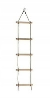 Šnúrový rebrík s dĺžkou 195cm 5 stupňové drevené schodíky jedno lano