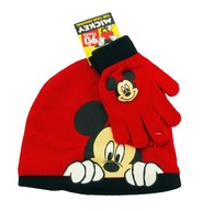 Zestaw zimowy dziecięcy Czapka zimowa i rękawiczki Myszka Mickey Miki 50-55