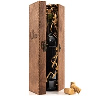 Drevená mahagónová krabica na víno 1 fľaša na svadbu