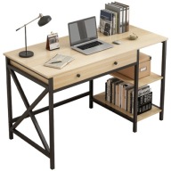 SZÁMÍTÓGÉPASZTAL LOFT IPARI FIÓKOS POLC VILÁGOS SKANDINÁV TÖLGY