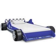 Łóżko dziecięce w kształcie samochodu 90x200 cm niebieskie