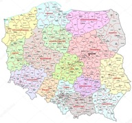 Mapa Korkový obraz Poľska - 90x90cm - veľa vzorov