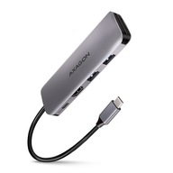 Multifunkčný rozbočovač AXAGON, USB 3.2 Gen 1,2x USB-A, HDMI, SD/microSD, PD 100W