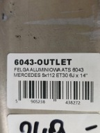 disk hliníkový - ATS 6043 - MERCEDES - 5x112 - ET30 - 6J - 14"