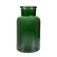 Váza TENNO sklenená zelená 14,5x14,5x25,5 cm HOMLA