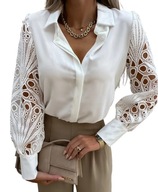 Elegantná dámska blúzka košeľa ozdobné rukávy