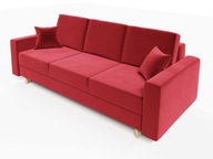 Sofa KENT funkcja spania rozkładana kanapa bordowa
