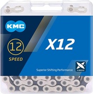 Łańcuch rowerowy KMC X12 12 rzędowy 126 ogniw SREBRNY/CZARNY BOX + SPINKA