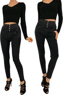 Spodnie damskie jeans z efektem PUSH UP z kieszeniami S/M