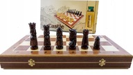 Drevený vyrezávaný šach intarzia 60x60