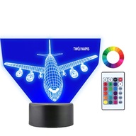 Lampka Nocna LED 3D Led Samolot Boeing Grawer Imię