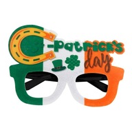 Zelené okuliare ST Patricks Day s dekorom Shamrock Rám okuliarov Klobúk bez štýlu H