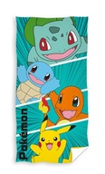 Bavlnená utierka POKEMON 70x140 cm Pikachu Charmander Squirtle Bulbasaur