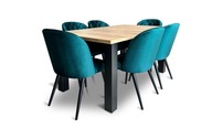 Rozkladací stôl Forte Artisan 160/90+4x50cm+8 stoličiek Pepitka