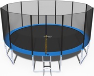 TRAMPOLINA OGRODOWA 465CM 15FT Z SIATKĄ DRABINKA FUNFIT