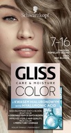 Schwarzkopf Gliss Color Krem koloryzujący nr 7-16 Chłodny Popielaty Blond