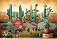 TŁO FOTOGRAFICZNE do 150X210cm Western pustynny kaktus drewniane kowbojskie