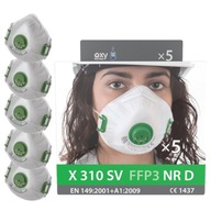 Maska przeciwpyłowa P3 FFP3 Budowlana , Azbest , Wełna , Przemysł 5 sztuk