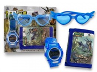 Peňaženka hodinky okuliare set s dinosaurom