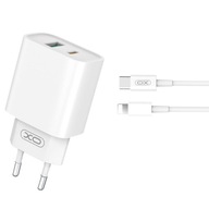 ŁADOWARKA XO 2xUSB 5V 20W QC 3.0 + kabel do iPhone 5/6 / 7 / 8 / 9 / X / 11