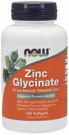 NOW Foods Glycinát Zinku 120 mäkkých kapsúl