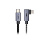 Kabel przewód Unitek USB-C - USB-C kątowy PD 100W Quick Charge 3.0 1m Szary