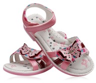 Dievčenské sandále s motýlikom ružové kožená stielka profilovaná 32