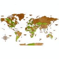 Drewniana Mapa Świata 3d na ścianę | LIME Sikorka 250x125cm