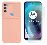 Etui SILICONE LENS do Moto G71 5G różowe +SZKŁO