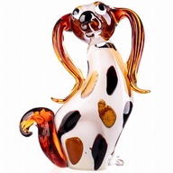 Dekoratívna figúrka psa zo skla v štýle Murano