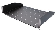 RACK Eco polc fix fekete 19" 2U 350 mm perforált minőség StalFlex