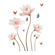 Naklejki na ścianę - 3D kolorowe Kwiaty i motyle