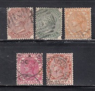 kol. ang. MAURITIUS 5 zn. VIKTORIA z 1863/1885