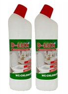 Zestaw D-Lux płyn do WC i umywalki z aktywnym CHLOREM - kamień i rdza 2x 1l